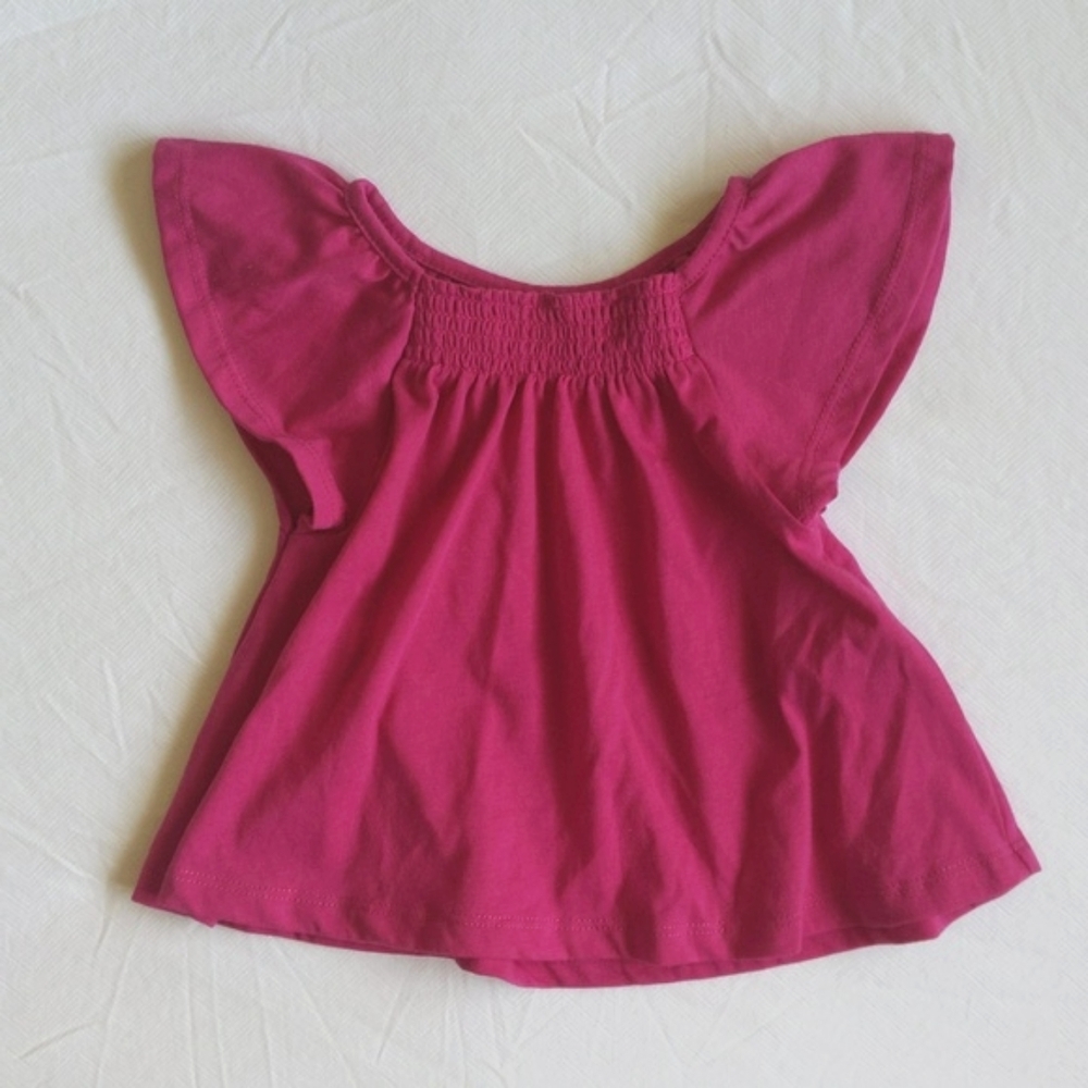joe fresh flowy swing shirred top 6-12 months baby girl